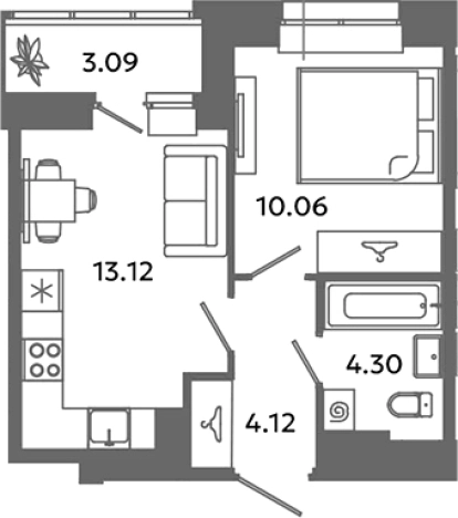 . Вариант № 6631935, 0, площадь - 31.6 квм, цена 5165996 рублей
