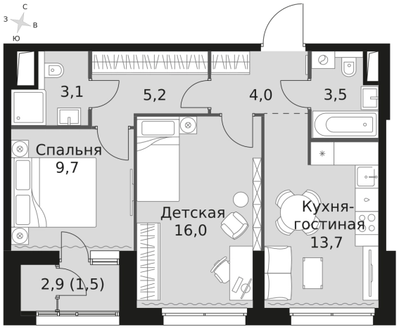 Купить двухкомнатную квартиру у метро Тушинская в Москве. Вариант № 9496058, 0, площадь -  квм, цена 27788670 рублей