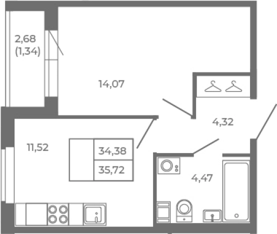 Купить однокомнатную квартиру на вторичке в Микрорайоне Чёрная Речка, Сертолово в Сертолове. Вариант № 6963244, 0, площадь -  квм, цена 7858400 рублей
