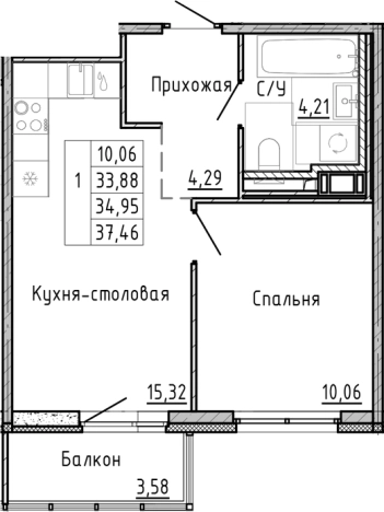 Купить двухкомнатную квартиру в новостройках в ЖК OKLA в Санкт-Петербурге. Вариант № 8164115, 0, площадь -  квм, цена 9754545 рублей