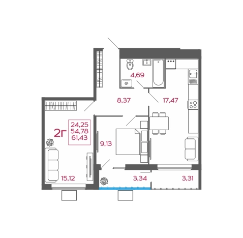 Купить квартиру в районе Железнодорожный в Пензенской области. Вариант № 2351891, 0, площадь -  квм, цена 5221550 рублей