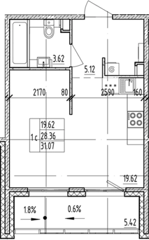 Купить квартиру в новостройках у метро Проспект Ветеранов в Ленинградской области. Вариант № 6854646, 0, площадь -  квм, цена 6785949 рублей