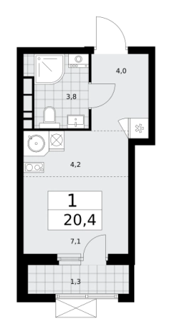 Купить однокомнатную квартиру в ЖК Бунинские кварталы в Москве. Вариант № 113861, 0, площадь -  квм, цена 11883612 рублей