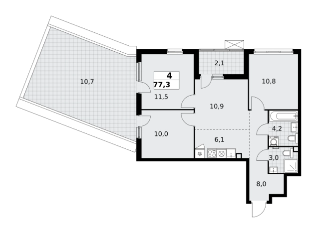 Купить многокомнатную квартиру в новостройках у метро Ростокино в Москве. Вариант № 1006940, 0, площадь -  квм, цена 23874105 рублей