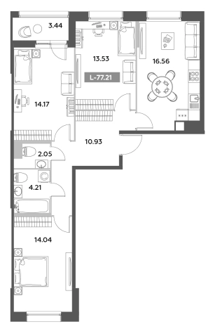 Купить пятикомнатную квартиру в Санкт-Петербурге. Вариант № 6217219, 0, площадь -  квм, цена 26519637 рублей