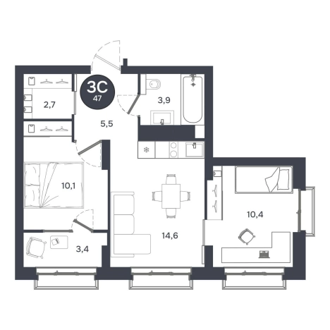 Купить трехкомнатную квартиру в районе Ленинский в Новосибирске. Вариант № 9934525, 0, площадь -  квм, цена 8340000 рублей