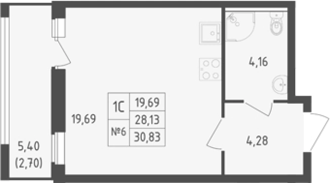 Купить квартиру в ЖК Южная Нева в Ленинградской области. Вариант № 7833776, 0, площадь - квм, цена 5705616 рублей