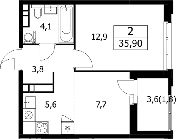 Купить двухкомнатную квартиру в ЖК Дзен-кварталы в Москве. Вариант № 141144, 0, площадь -  квм, цена 11932909 рублей