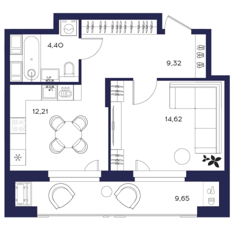 Купить однокомнатную квартиру в новостройках на улице Студёный Кордон в Пензе. Вариант № 133035, 0, площадь -  квм, цена 4554920 рублей