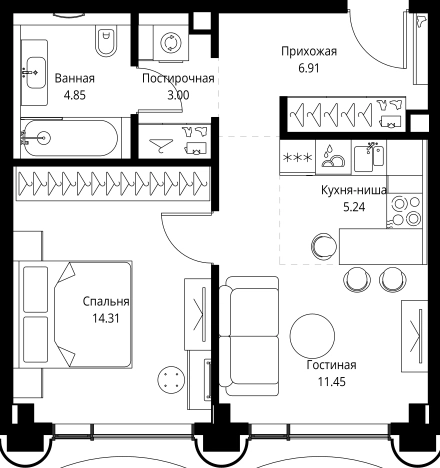 Купить квартиру в ЖК МИРА в Москве. Вариант № 162043, 0, площадь -  квм, цена 35743136 рублей
