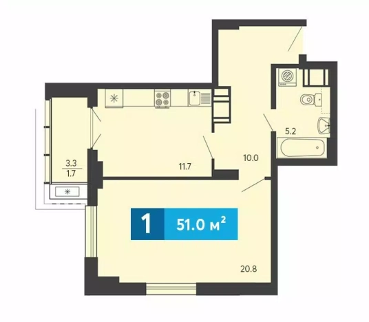 Купить однокомнатную квартиру в ЖК Жилой комплекс "Созвездие (1 очередь)" в Пензенской области. Вариант № 5536220, 0, площадь -  квм, цена 5479800 рублей