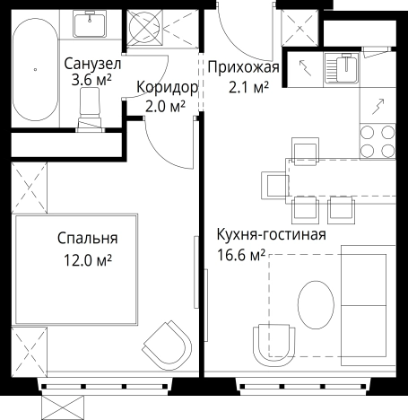 Купить однокомнатную квартиру в новостройках в районе Расторгуево в Видном. Вариант № 5455090, 0, площадь -  квм, цена 8529810 рублей