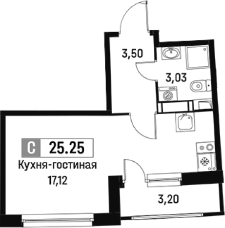 Купить Студию у метро Девяткино в Мурине. Вариант № 6211812, 0, площадь -  квм, цена 4940216 рублей