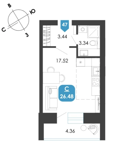 Купить квартиру в районе Ингодинский в Чите. Вариант № 9248787, 0, площадь -  квм, цена 5581833 рублей