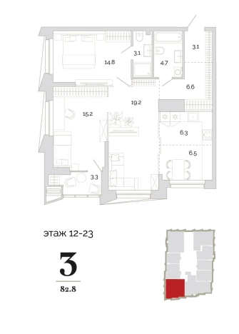 Купить трехкомнатную квартиру в новостройках в ЖК Жилой комплекс "Модернист" в Пензе. Вариант № 97365, 0, площадь -  квм, цена 9687600 рублей