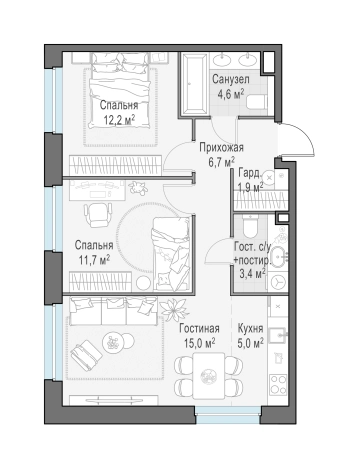 Купить трехкомнатную квартиру в новостройках на улице Щербакова в Мытищах. Вариант № 167754, 0, площадь -  квм, цена 12860000 рублей