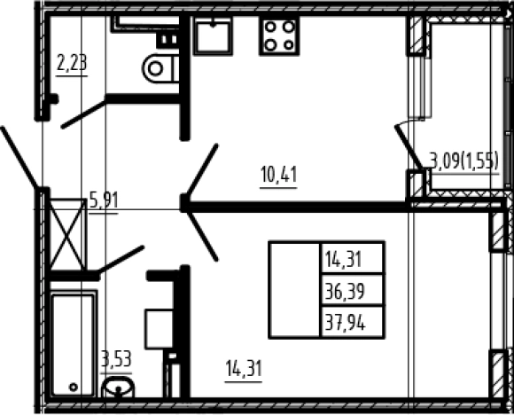 Купить однокомнатную квартиру на улице Златоглавая в Сертолове. Вариант № 6961214, 0, площадь -  квм, цена 8346800 рублей