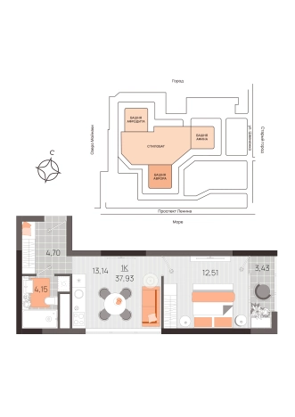 Купить квартиру в новостройках в Республике Крым. Вариант № 8750986, 1, площадь -  квм, цена 13275500 рублей