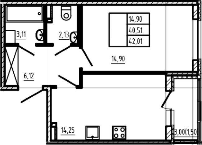 Купить однокомнатную квартиру на улице Златоглавая в Сертолове. Вариант № 6961173, 0, площадь -  квм, цена 8906120 рублей