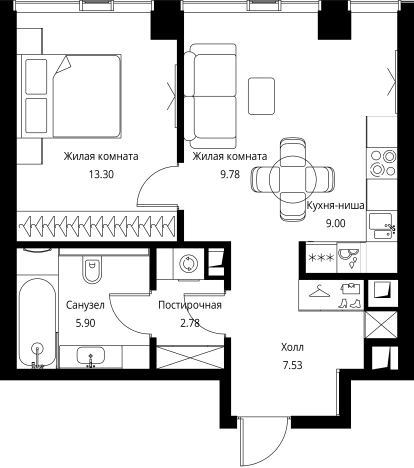 Купить однокомнатную квартиру у метро Мякинино в Москве. Вариант № 363634, 0, площадь -  квм, цена 22514874 рублей