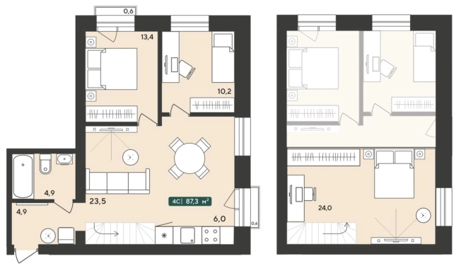 Купить четырехкомнатную квартиру в новостройках в Новосибирской области. Вариант № 8864330, 0, площадь -  квм, цена 7420000 рублей