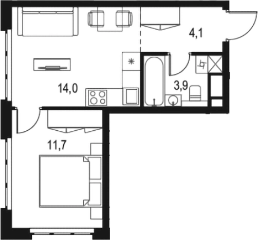 Купить однокомнатную квартиру в районе Печатники в Москве. Вариант № 125095, 0, площадь -  квм, цена 10932446 рублей