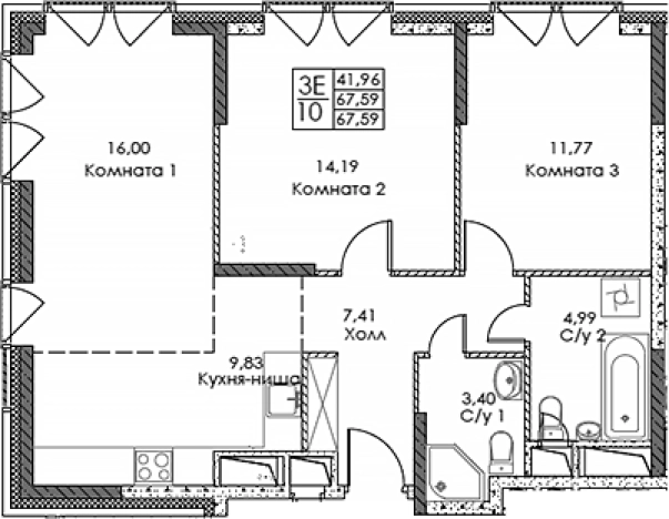 Купить квартиру в ВАО в Москве. Вариант № 10717831, 0, площадь - квм, цена 25366527 рублей