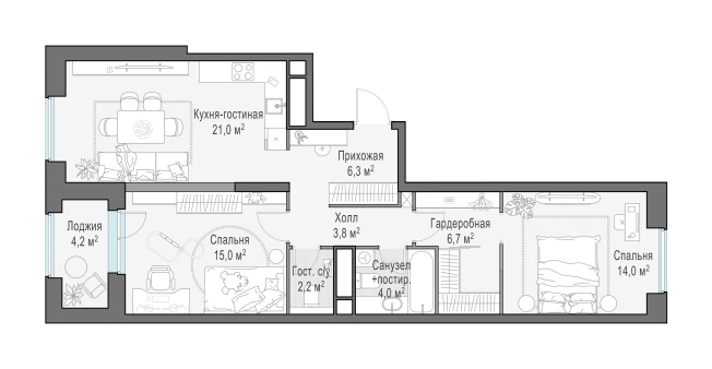 Купить трехкомнатную квартиру в районе Можайский в Москве. Вариант № 62932, 0, площадь -  квм, цена 32980000 рублей