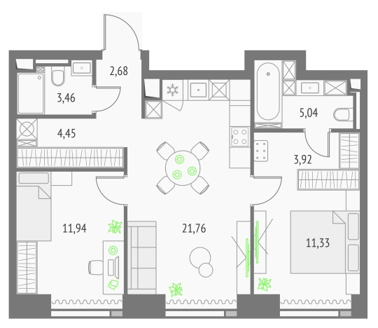 Купить двухкомнатную квартиру у метро Бутырская в Москве. Вариант № 169860, 0, площадь -  квм, цена 37110669 рублей