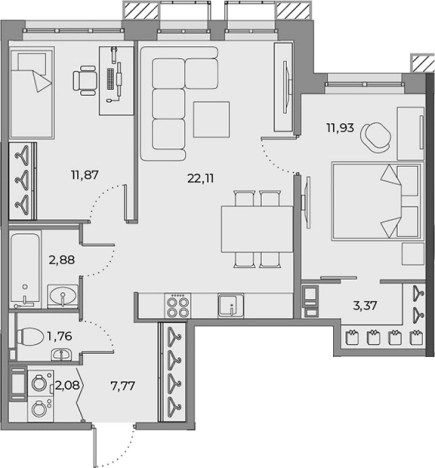 Купить трехкомнатную квартиру в Всеволожске. Вариант № 6250016, 0, площадь -  квм, цена 11100000 рублей