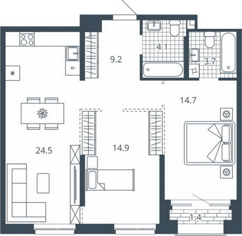 Купить двухкомнатную квартиру в ЖК Жилой комплекс "Scala city" в Пензе. Вариант № 134879, 0, площадь -  квм, цена 10077500 рублей