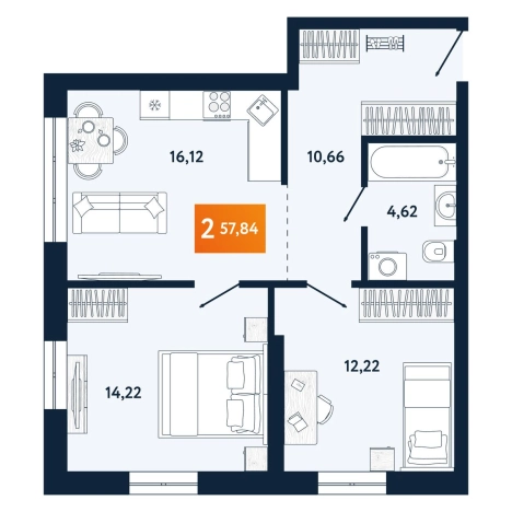 Купить двухкомнатную квартиру в Приморском крае. Вариант № 10269627, 0, площадь -  квм, цена 10640000 рублей