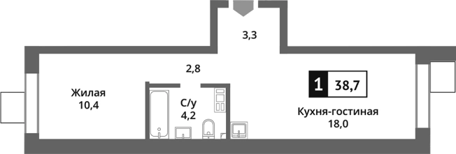 Купить двухкомнатную квартиру в Красногорске. Вариант № 111993, 0, площадь -  квм, цена 6465263 рублей