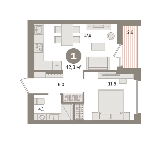 . Вариант № 8538422, 0, площадь - 42.31 квм, цена 8080000 рублей