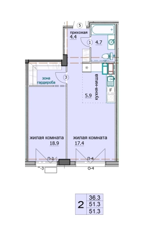 Купить двухкомнатную квартиру в районе Октябрьский в Пензе. Вариант № 90524, 0, площадь -  квм, цена 5082800 рублей