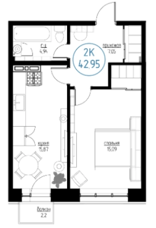 Купить двухкомнатную квартиру на улице Профсоюзная в Иркутске. Вариант № 82557, 0, площадь -  квм, цена 3800000 рублей