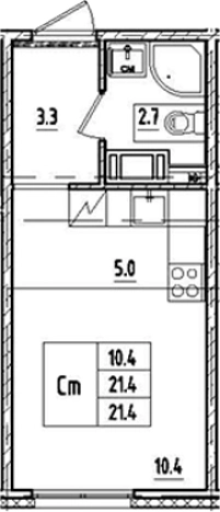 Купить Студию в ЖК Октябрьская набережная в Санкт-Петербурге. Вариант № 9206403, 0, площадь -  квм, цена 5803658 рублей