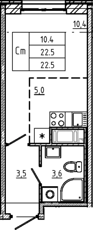 Купить Студию в новостройках у метро Ладожская в Санкт-Петербурге. Вариант № 6243224, 0, площадь -  квм, цена 7640797 рублей