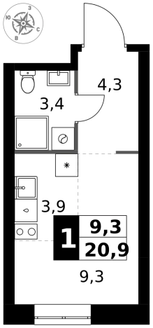 Купить квартиру на вторичке на улице шоссе Энтузиастов в Балашихе. Вариант № 9716369, 0, площадь -  квм, цена 12891120 рублей