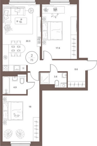 Купить двухкомнатную квартиру в ЖК Жилой комплекс "Upgrade Family" в Пензенской области. Вариант № 4006829, 0, площадь -  квм, цена 7664800 рублей