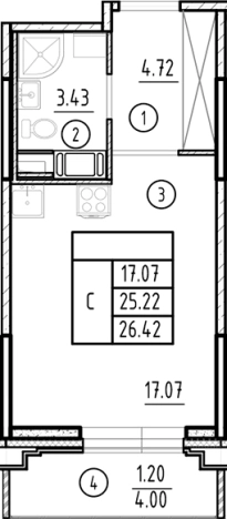 Купить Студию у метро Горный институт в Санкт-Петербурге. Вариант № 8996739, 0, площадь -  квм, цена 12208682 рублей