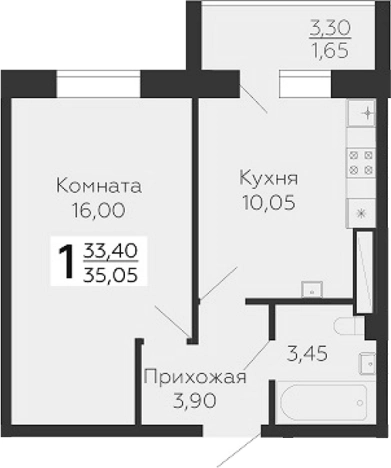 Купить однокомнатную квартиру у метро Проспект Большевиков в Всеволожске. Вариант № 6853603, 0, площадь -  квм, цена 4030750 рублей