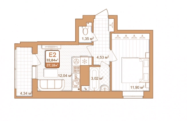 Купить однокомнатную квартиру в новостройках в Тульской области. Вариант № 77955, 0, площадь -  квм, цена 3499000 рублей