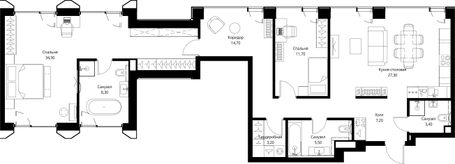 Купить квартиру у метро Аминьевская в Москве. Вариант № 5845996, 0, площадь -  квм, цена 56875200 рублей
