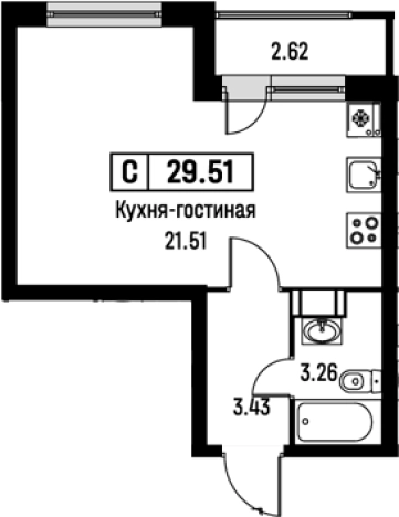 Купить Студию в новостройках в ЖК Урбанист в Мурине. Вариант № 8062181, 0, площадь -  квм, цена 5924151 рублей