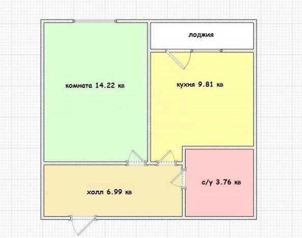 . Вариант № 46989, 12, площадь - 35 квм, цена 6299000 рублей