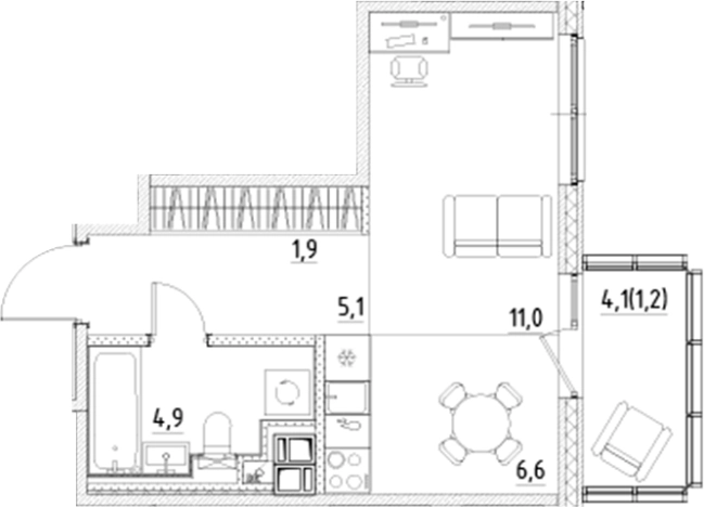 Купить Студию в ЖК Янила Forest в Ленинградской области. Вариант № 7838381, 0, площадь -  квм, цена 5737830 рублей