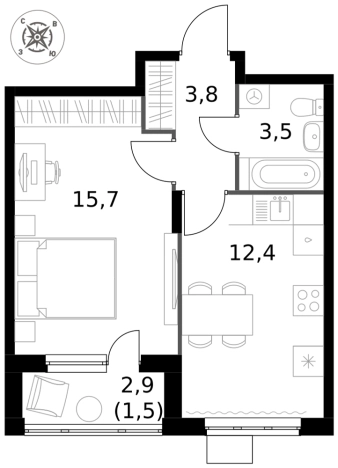 Купить квартиру в ЖК 1-й Донской в Московской области. Вариант № 9953619, 0, площадь -  квм, цена 10457460 рублей