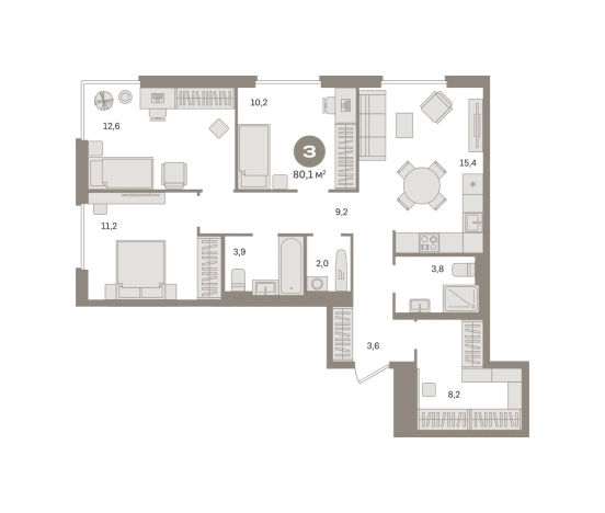 . Вариант № 8879075, 0, площадь - 80.13 квм, цена 23650000 рублей