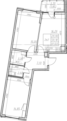Купить трехкомнатную квартиру в ЖК Левитан в Мурине. Вариант № 6852718, 0, площадь - квм, цена 8823738 рублей